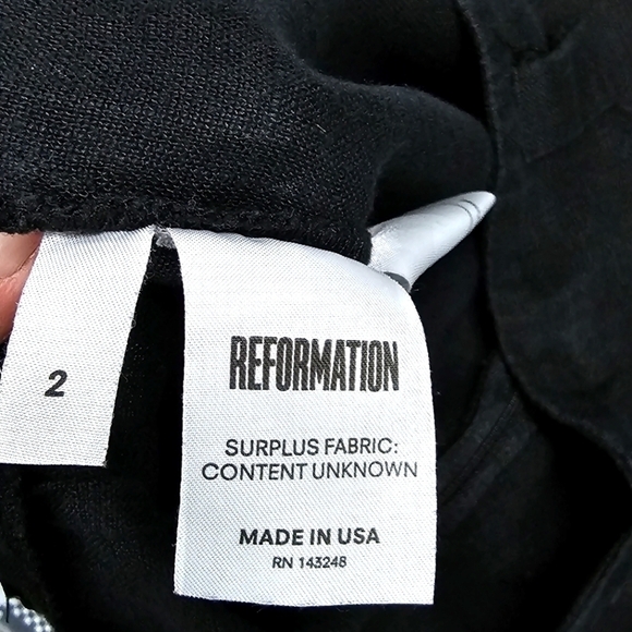 Reformation High-Rise Linen Blend Cropped Capri Coulatte Pants - Picture 6 of 7